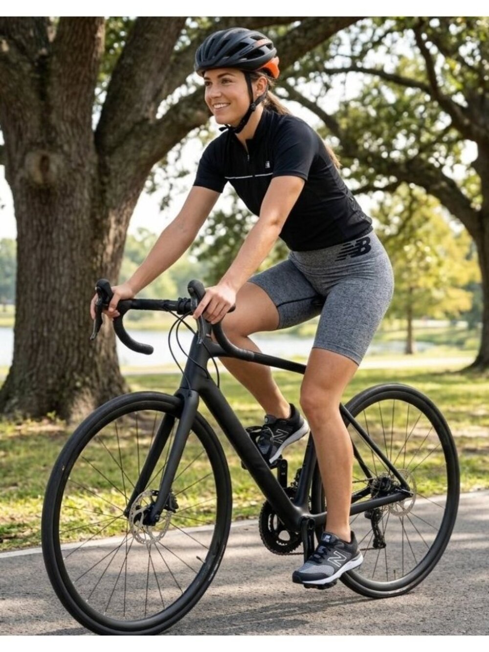 Women's - New Balance Gray Bike Shorts, Size XL